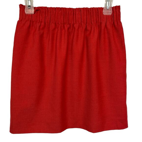 2/$15 J. Crew Wool Blend Sidewalk Skirt Red Pull On Pockets Elastic Waist Size 2 - Picture 4 of 6
